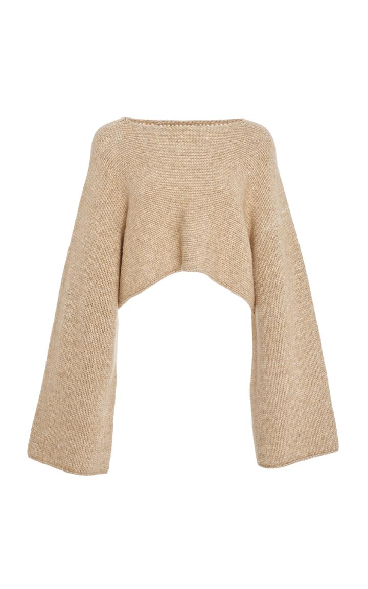 Sally Lapointe Cropped Asymmetric Knit Sweater