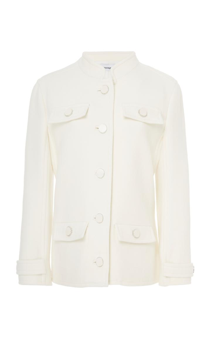 Courrges Wool-blend Crepe Couture Jacket