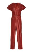 Zeynep Arcay V Neck Leather Jumpsuit