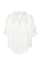Christine Alcalay Short Sleeve Silk Blouse