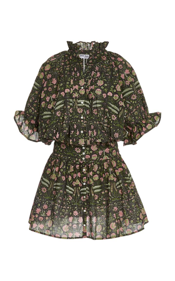 Juliet Dunn Belted Floral Cotton Mini Dress