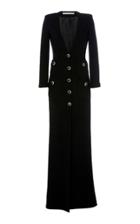 Alessandra Rich Wool-blend Tweed V Neck Slit Maxi Dress