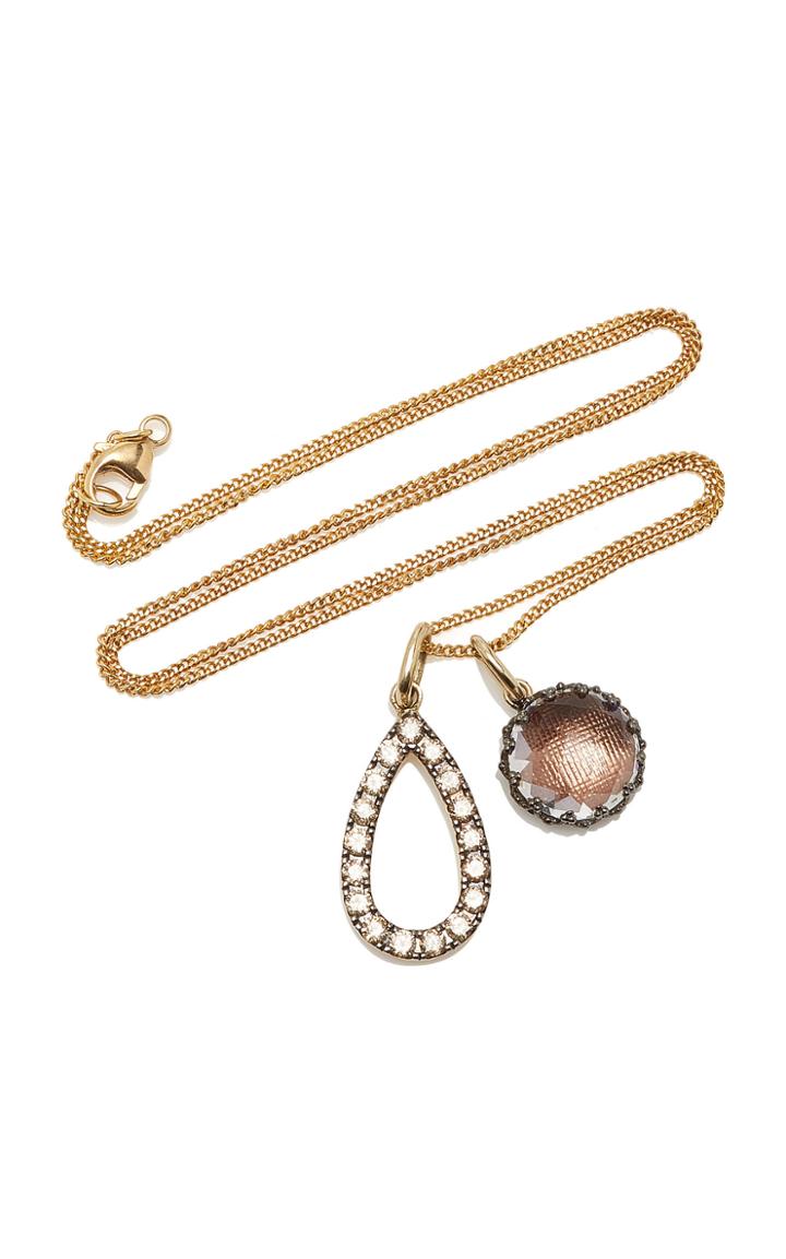 Larkspur & Hawk Lady Emily 14k Gold Black Rhodium Sterling Silver And Multi-stone Necklace
