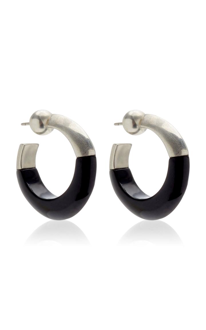 Moda Operandi En Black Jade Half And Half Hoops