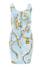 Moschino Chain Print Denim Dress