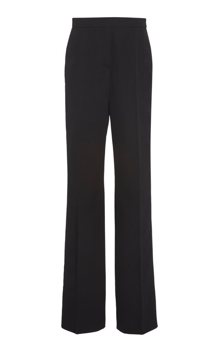 Rochas High Rise Straight Leg Wool Smoking Pants