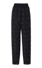 Tibi Ant Embroidered Wool Pull On Pant