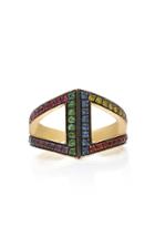 Noor Fares 18k Gold Rainbow Rhombus Ring