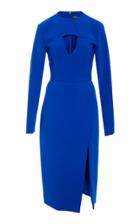 Christian Siriano Textured Crepe Long Sleeve Cut Out Dress