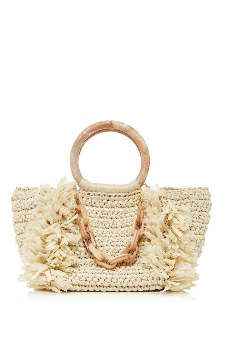 Carolina Santo Domingo Corallina Raffia Tote