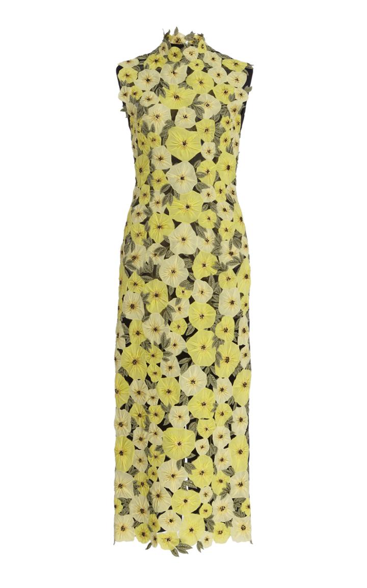 Erdem Josie Contrast Silk Dress