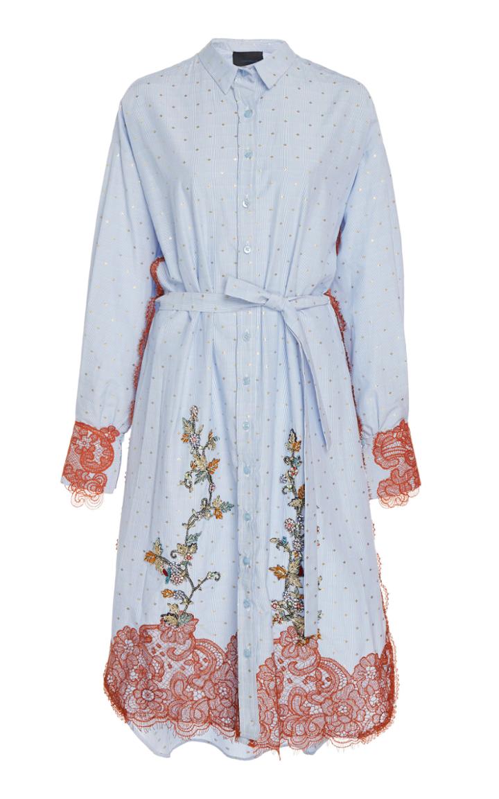 Costarellos Crystal Embellished Shirtdress