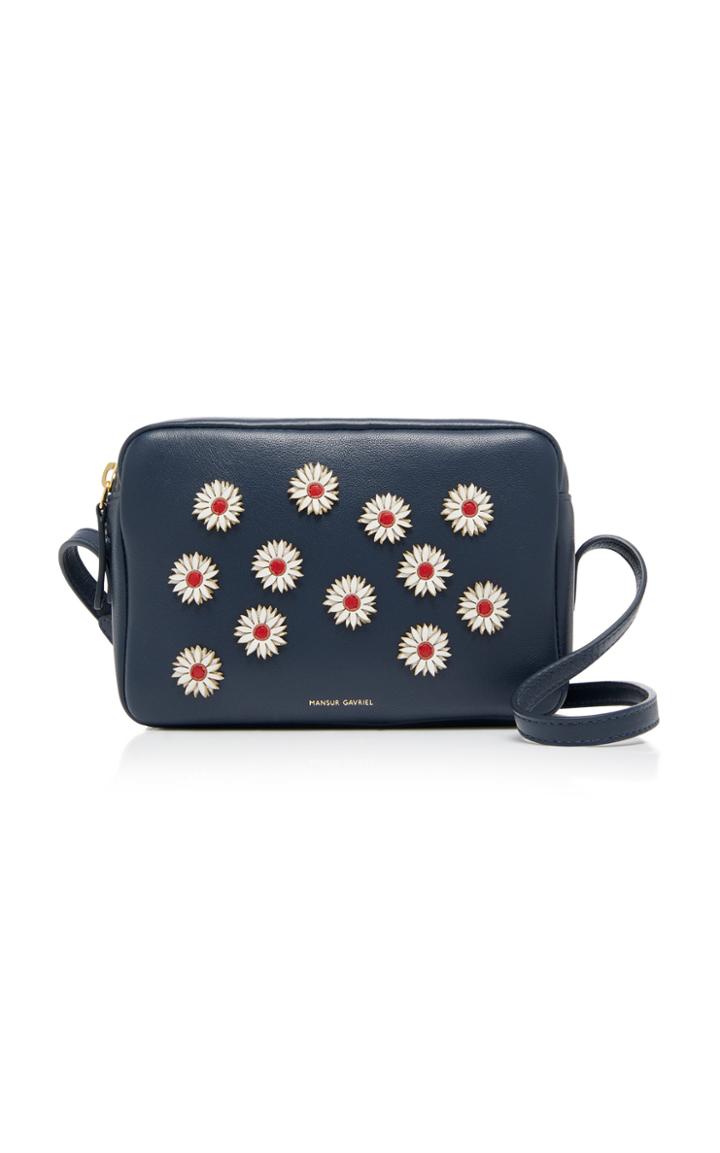 Mansur Gavriel Floral-appliqud Leather Shoulder Bag