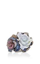 Wendy Yue Jade And Pink Sapphire Double Flower Ring