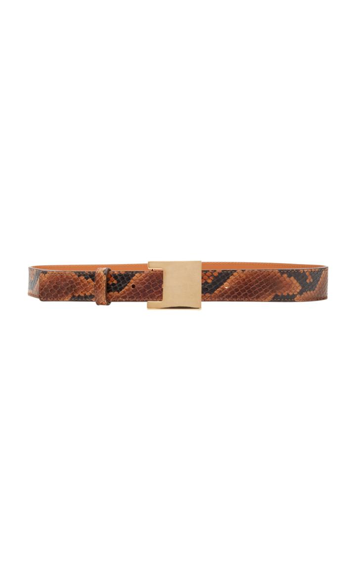 Maison Boinet Python-printed Leather Belt