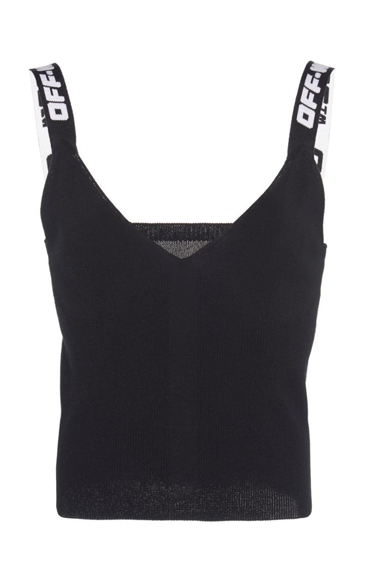 Off-white C/o Virgil Abloh Logo-strap Knit Wool Top