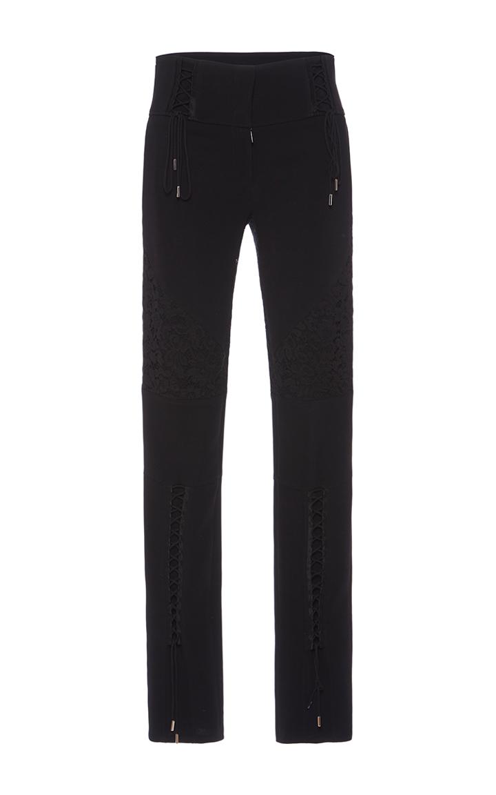 Roberto Cavalli Black Macram Lace Trousers