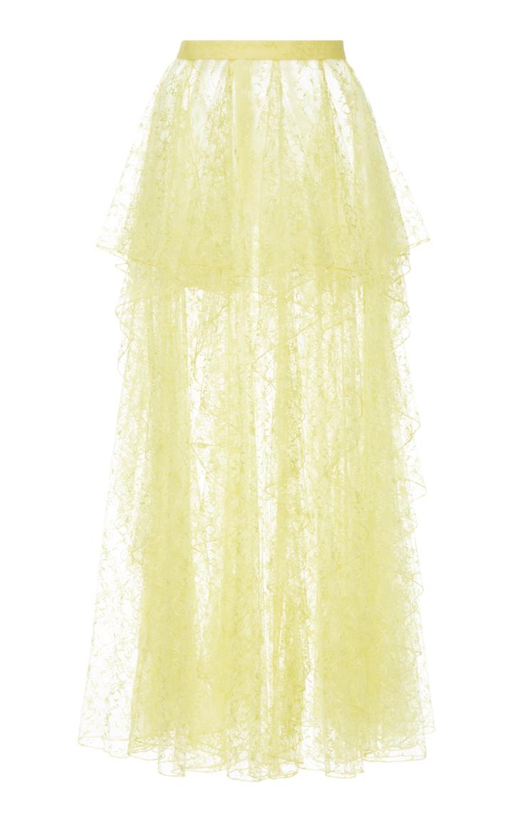 Rodarte Floral Tulle Skirt