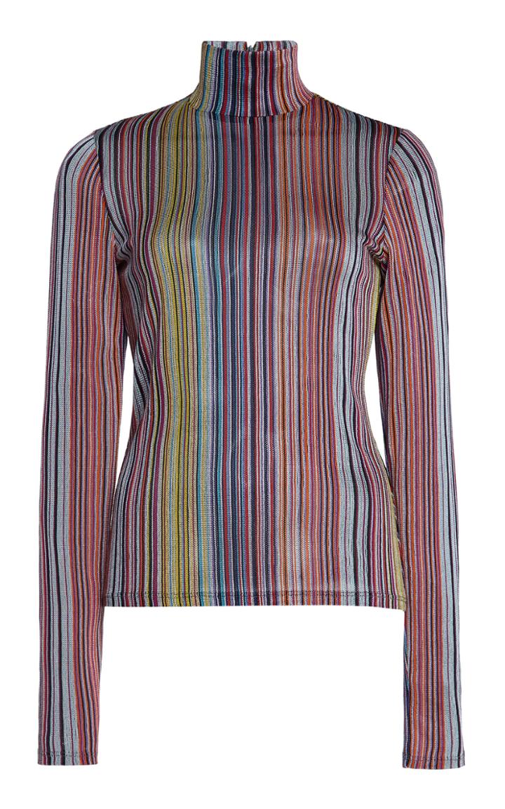 Beaufille Mena Striped Jersey Turtleneck Size: 0