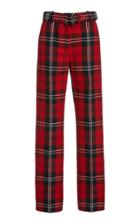 Marc Jacobs Plaid Wool-blend Straight-leg Pants