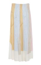Victoria Beckham Striped Silk Skirt