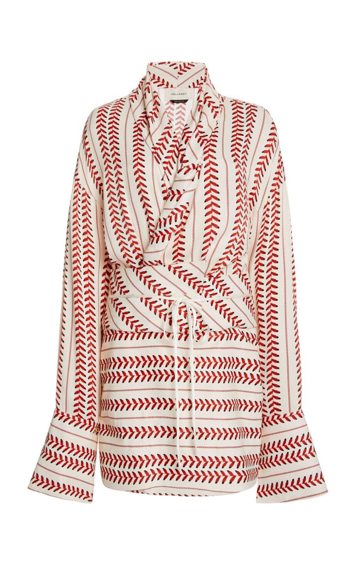 Hellessy Jana Printed Crepe Belted Mini Dress