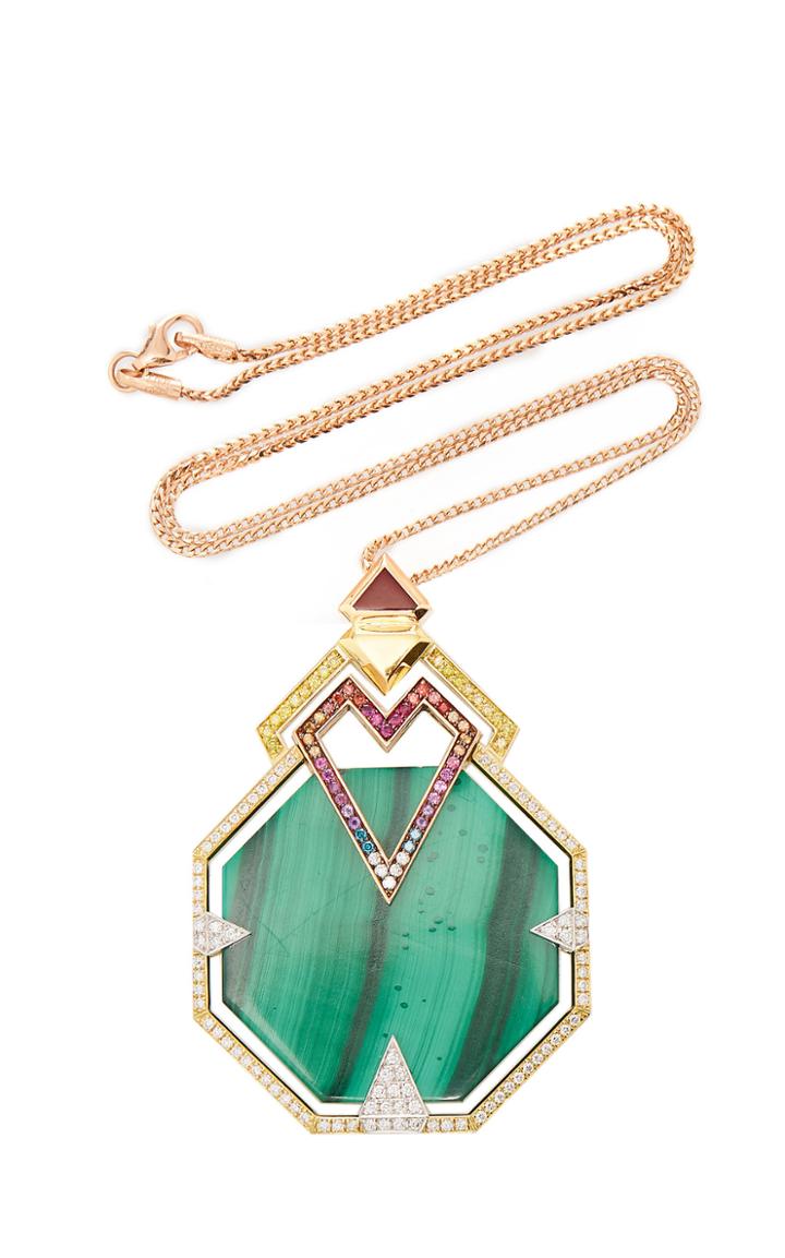 Ele Karela Patina Malachite And Multi-stone Pendant