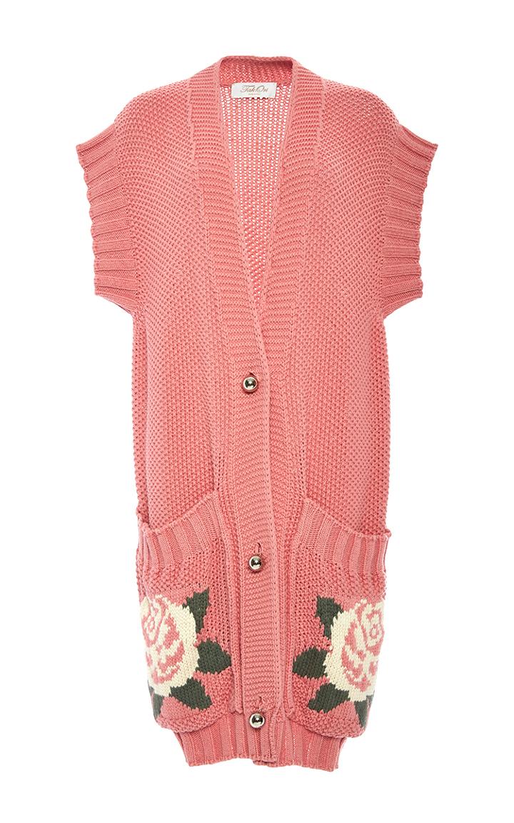 Tak.ori Dusty Pink Short Sleeve Rose Sweater