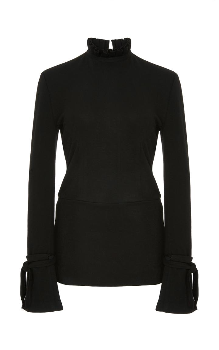 Bouguessa Ruffle Collar Knitted Top