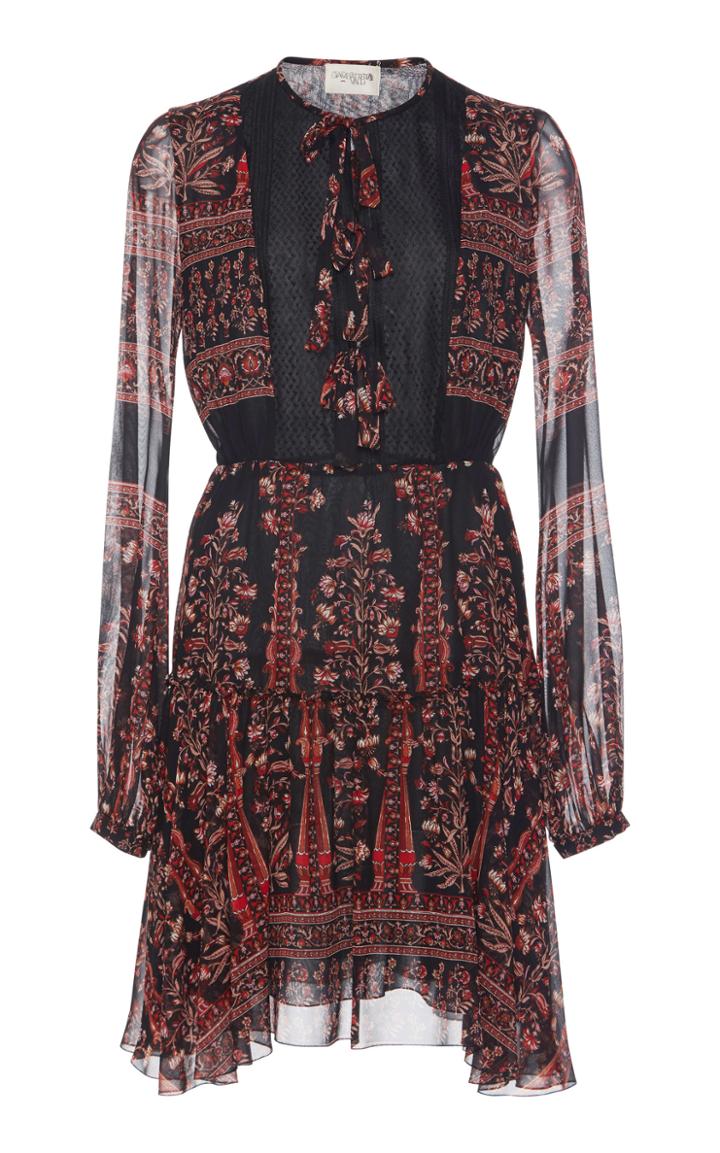 Giambattista Valli Bow Tie Long Sleeve Mini Dress