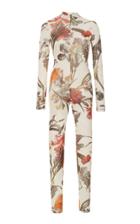 Off-white C/o Virgil Abloh Floral-print Fitted Jump Suit