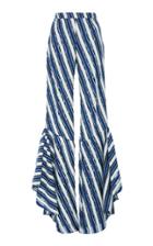 Christian Siriano Striped Denim Bell Trouser