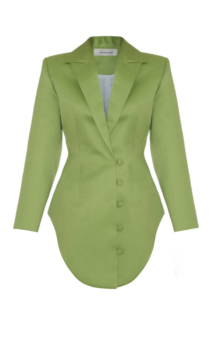 Lado Bokuchava Satin Asymmetrical Button Blazer