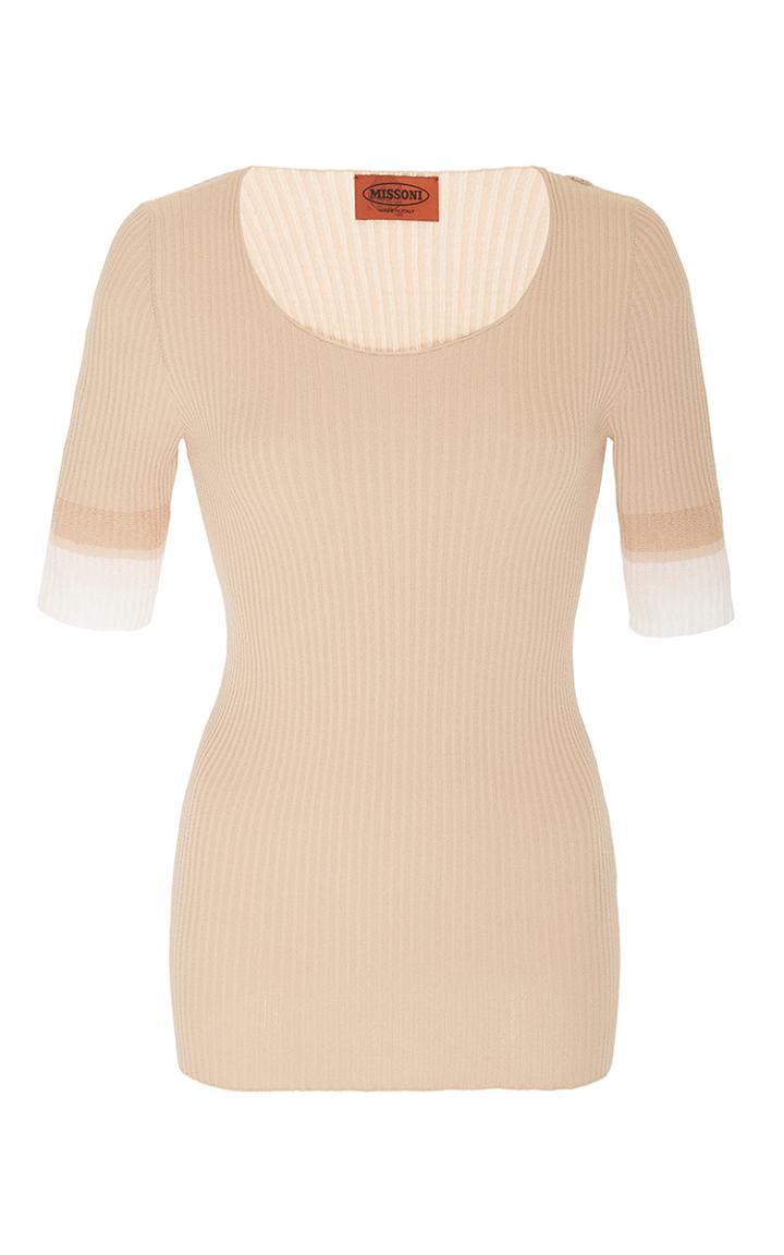 Missoni Ribbed Stretch Short Sleeve Top