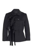 Simone Rocha Double Breasted Wool-blend Fringe Jacket