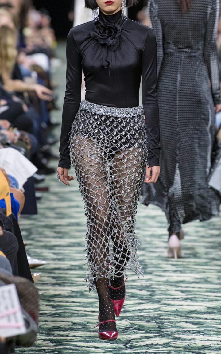 Paco Rabanne Crystal Pendants Metal Skirt
