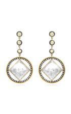 Moritz Glik 18k Gold, Blackened Silver, Diamond And Sapphire Earrings