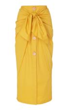Johanna Ortiz Fresh Lemon Ruched Midi Skirt