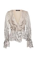 Mi Jong Lee Wrap Front Top With Petal Sleeve