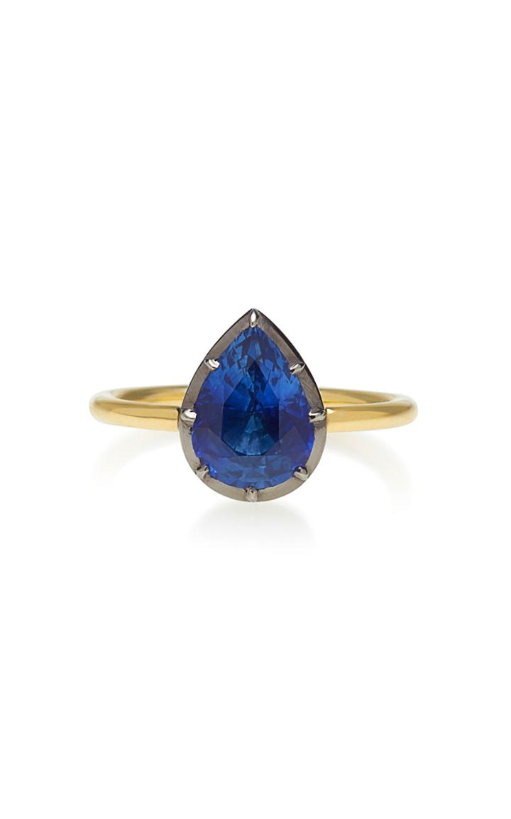 Jessica Mccormack Pear Sapphire Button Back Ring