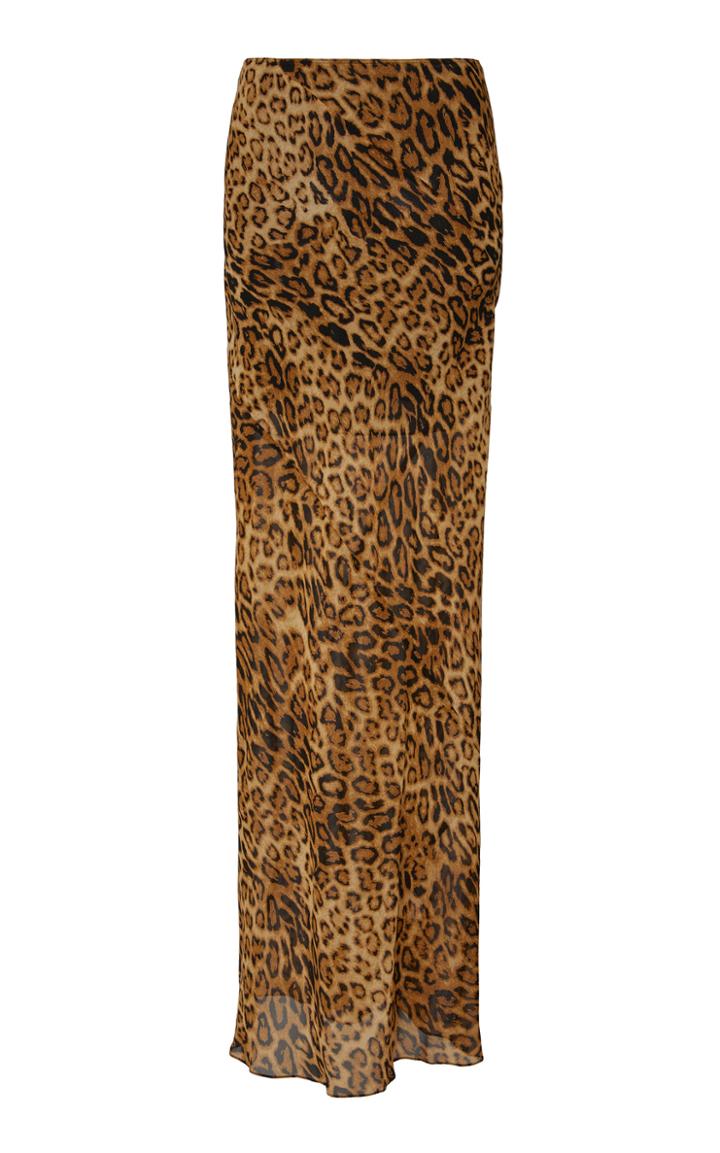 Nili Lotan Ella Leopard-print Silk-chiffon Maxi Skirt