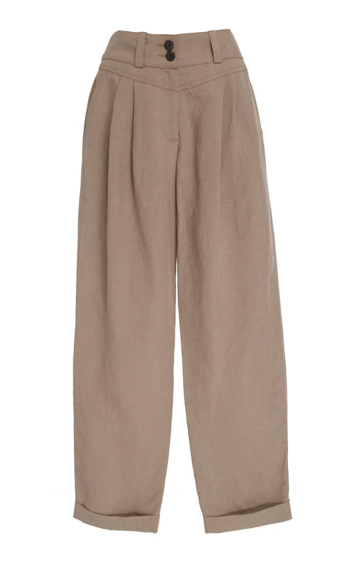 Mara Hoffman Liv Linen-blend Straight-leg Pants