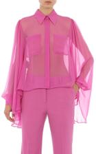 Moda Operandi Alberta Ferretti Cape-sleeve Silk Chiffon Shirt