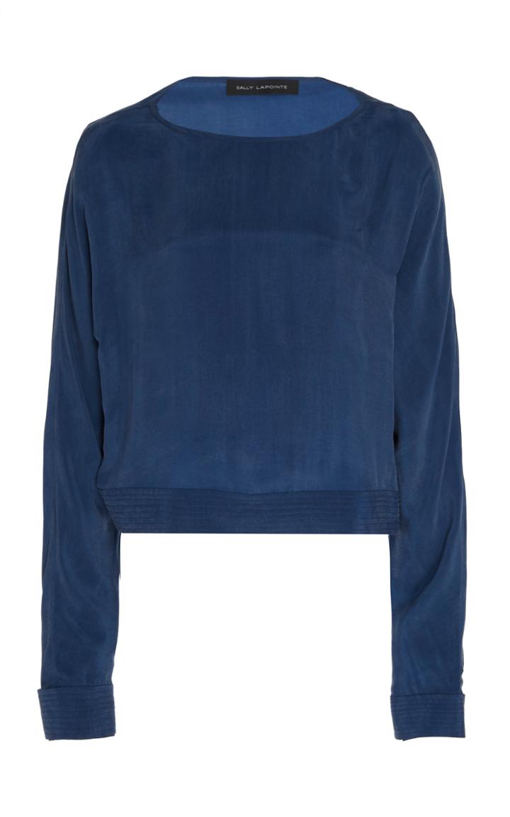 Sally Lapointe Lightweight Cupro Topstitched Dolman Top