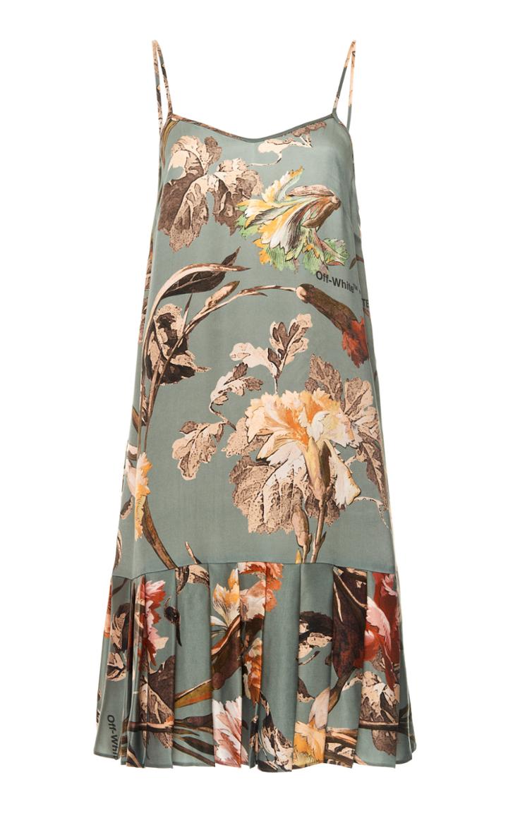 Off-white C/o Virgil Abloh Floral Plisse Dress