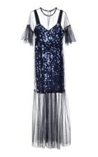 Blumarine Tulle Overlay Sequin Dress
