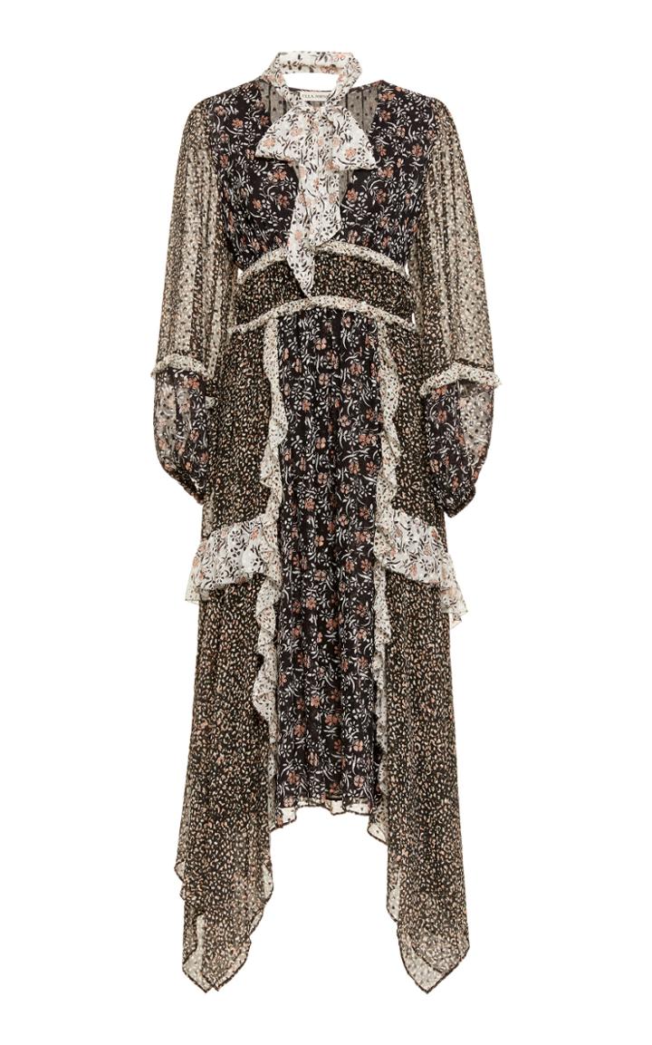 Ulla Johnson Primrose Asymmetrical Silk Ruffle Dress