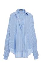 Rokh Dual Pinstriped Cotton-poplin Button-up Shirt