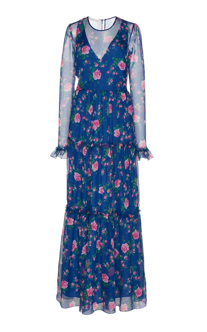 Philosophy Di Lorenzo Serafini Floral-patterned Chiffon Gown