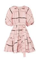 Moda Operandi Aje Mottled Cotton-plaid Dress